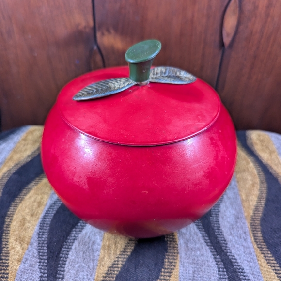 Vintage Red Apple Cannister, Cookie Jar - Picture 1 of 7